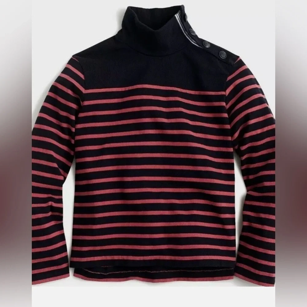 J. Crew Black and Red Striped Button Down Shirt
